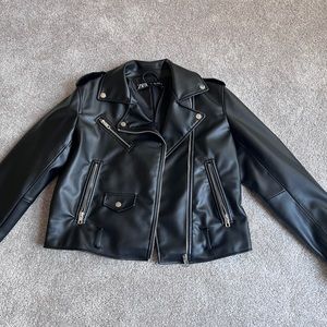 Zara faux leather biker jacket size L